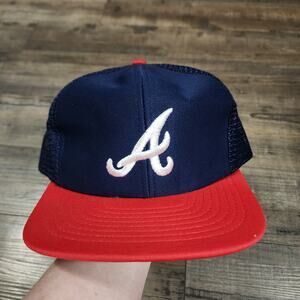 Vintage Atlanta Braves MLB Snapback Trucker hat Embroidered Logo cap cb